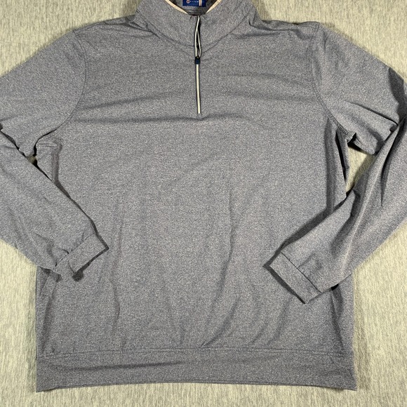 Stitch Sweater Mens XL Blue Heather Quarter Zip Golf Pullover Performance - Picture 4 of 12